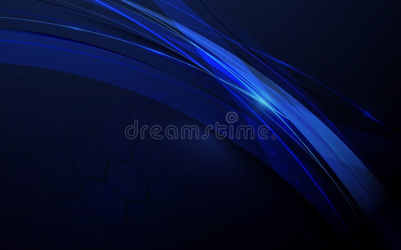 Abstract blue geometric technology and science background with distorted lines, swirls, bright sparkles royalty free illustration