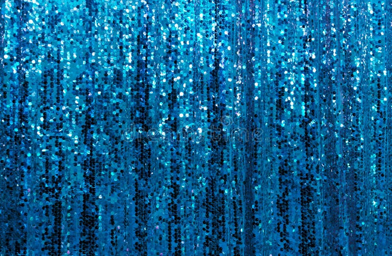 Beautiful blue glitter Sparkling sequined curtain background