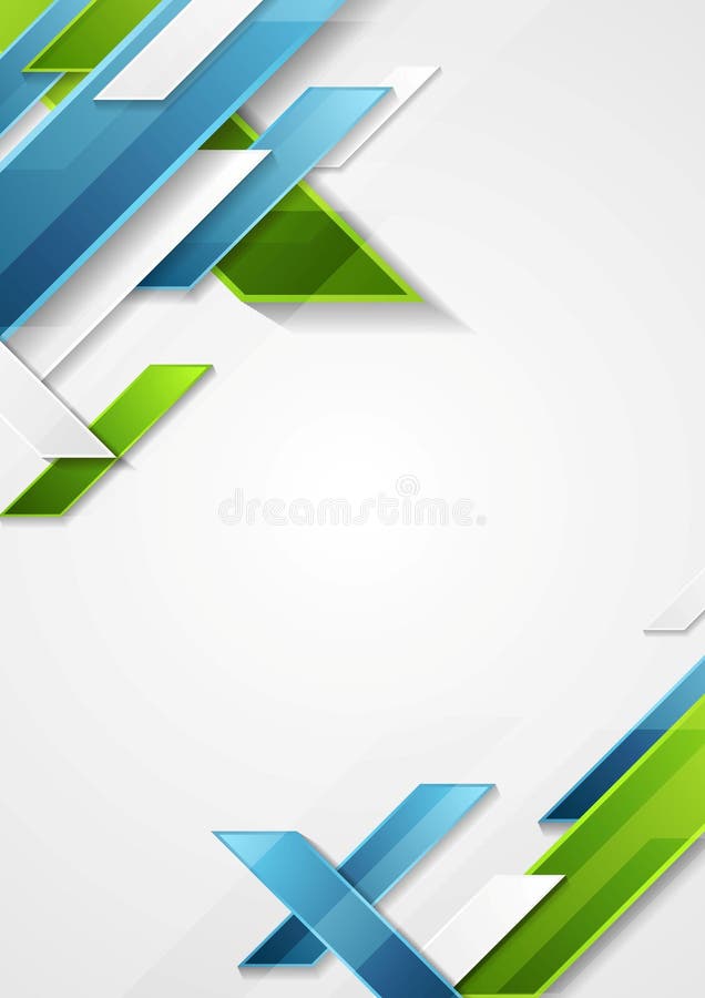 Abstract blue green geometric tech flyer design royalty free illustration