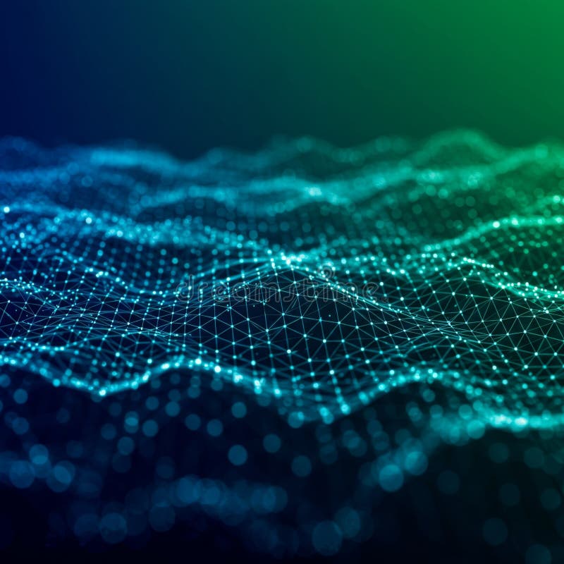 Abstract Blue Green Network Data Visualization vector illustration