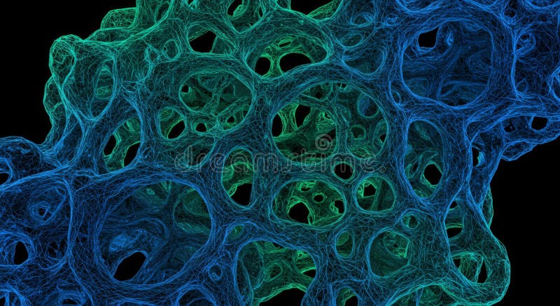 Abstract Blue And Green Network Structure Background stock illustration