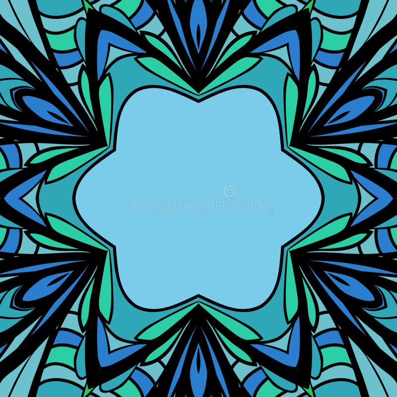 Abstract bluegreen frame stock vector. Illustration of flower 30218498