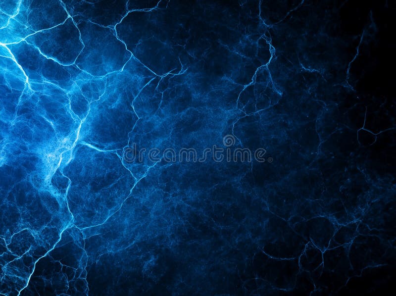 Abstract blue grunge background texture with gradient, featuring electric like patterns and dark atmosphere. This evokes sense of vector illustration
