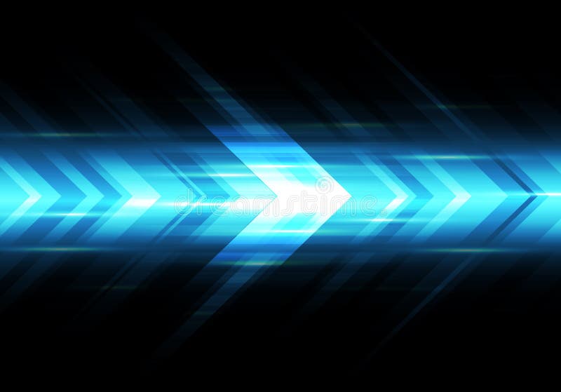 Abstract blue light arrow speed power technology futuristic background vector