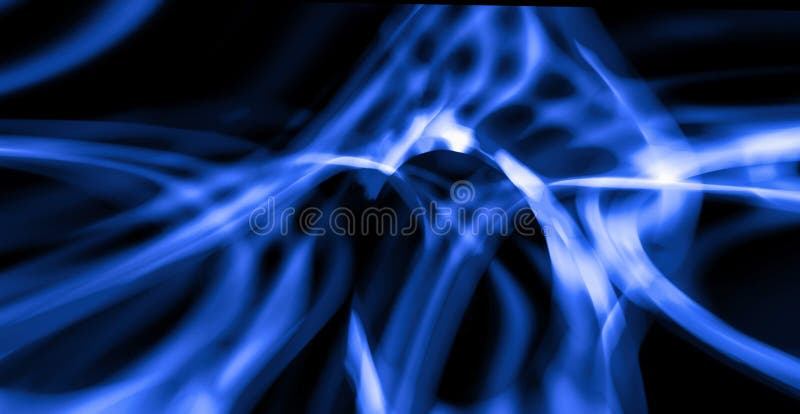 Abstract blue lines on a black background.