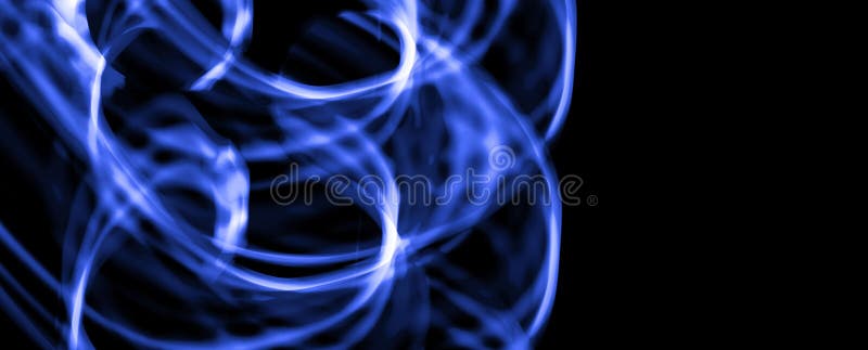 Abstract blue lines on a black background.