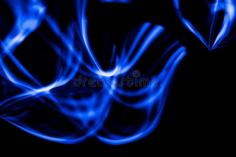 Abstract blue lines on a black background.