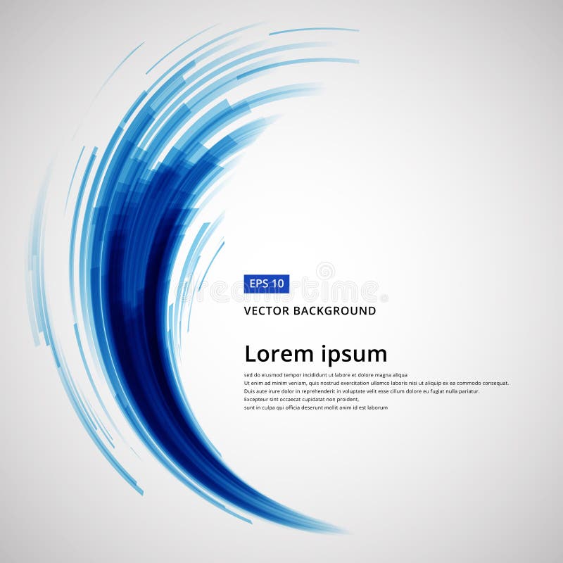Abstract blue lines curve circle swirl technology vector royalty free illustration