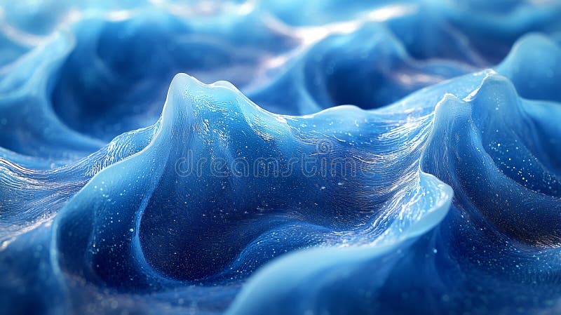 Abstract Blue Liquid Texture Swirling Waves and Sparkling Surface vector illustration.