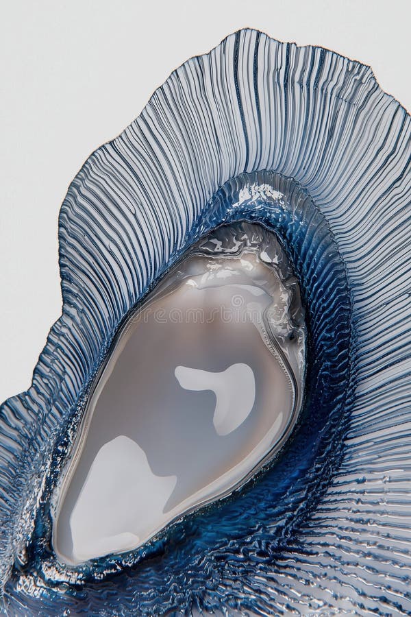 Abstract Blue metallic Textured Oyster Shell in Layered Waves royalty free illustration