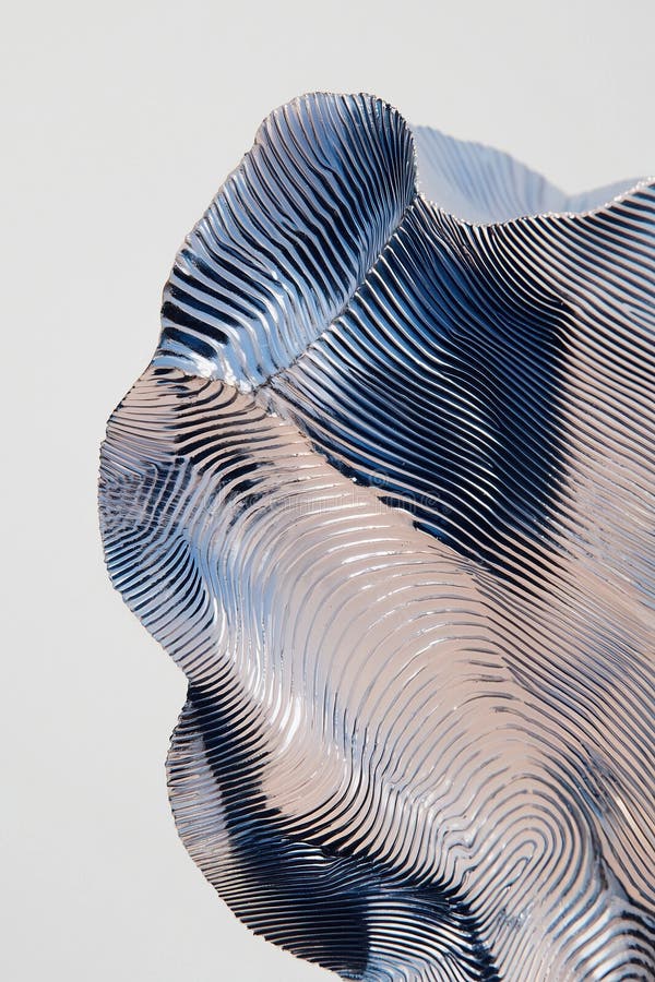 Abstract Blue metallic Textured Oyster Shell in Layered Waves royalty free illustration