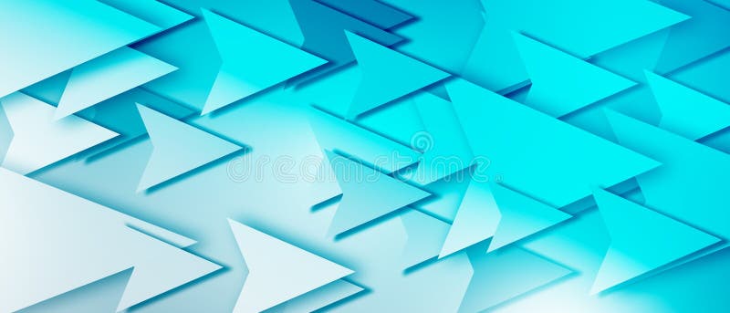 Abstract blue monochrome arrows background stock illustration