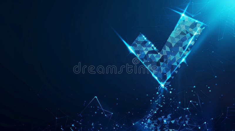 Abstract Blue Network Background with Connected Lines and Dots. An intricate web of connected lines and dots creates a glowing blue network pattern on a dark abstract background, symbolizing connectivity and technology
