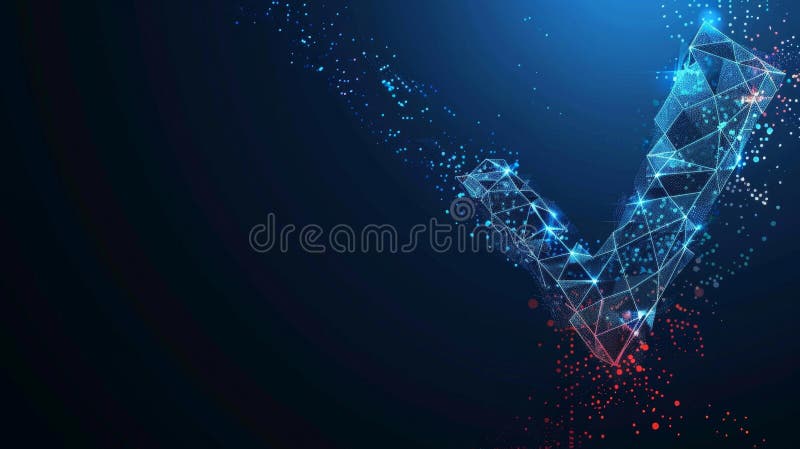 Abstract Blue Network Background with Connected Lines and Dots. An intricate web of connected lines and dots creates a glowing blue network pattern on a dark abstract background, symbolizing connectivity and technology