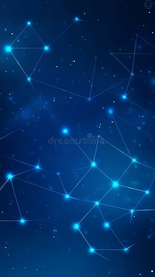 Abstract blue network with glowing lines vector illustration