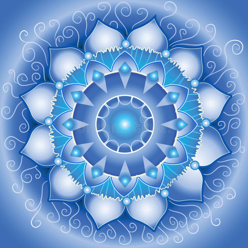 Abstract blue pattern, mandala