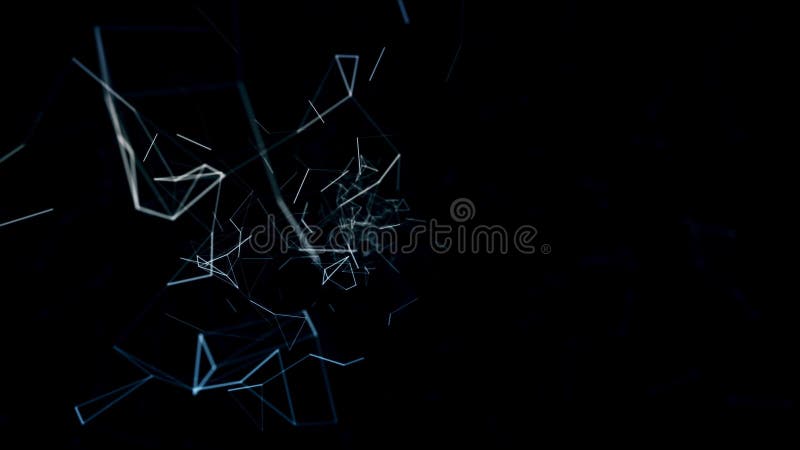 Abstract blue plexus geometrical background with moving black lines and dots. looping cg animation good for youtube royalty free illustration