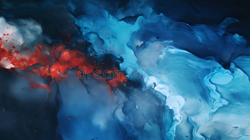 Abstract blue and red liquid, in the style of naturalistic, atmospheric paintings illustration royalty free illustration