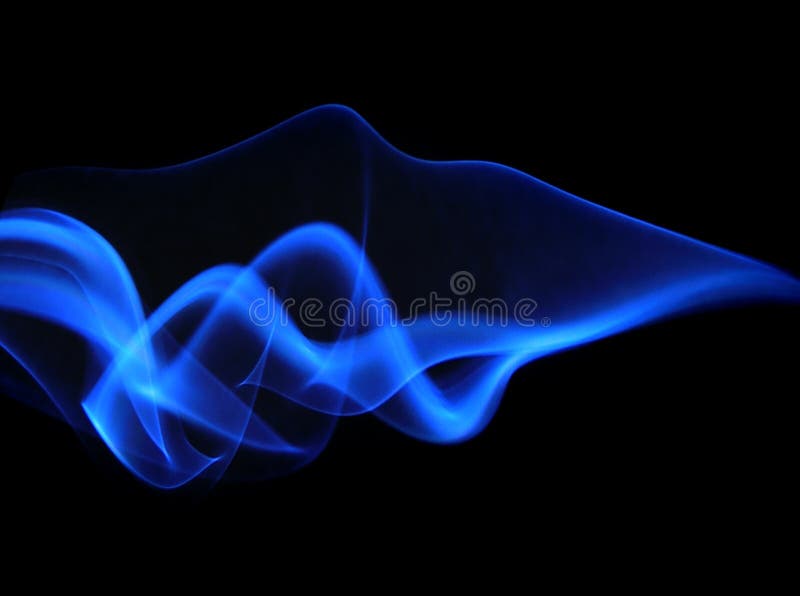 Abstract blue smoke isolated on black