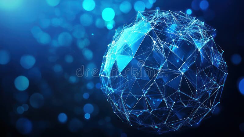 Abstract Blue Sphere: Global Network and Connectivity royalty free illustration