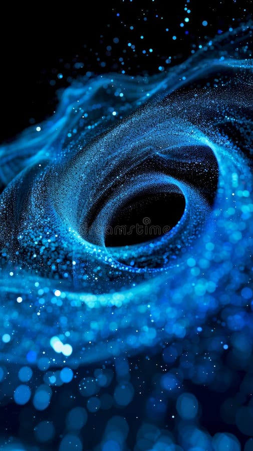 Vârfuri albastru abstract și fond de particule în stilul digital de artă. ilustrare vibrantă și dinamică a rotirii albastru stock photo