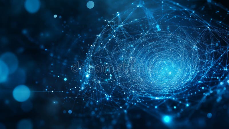 Abstract Blue Technology Background with Science Concept and Radial Shape for Presentation and Design Generative AI stock illustration