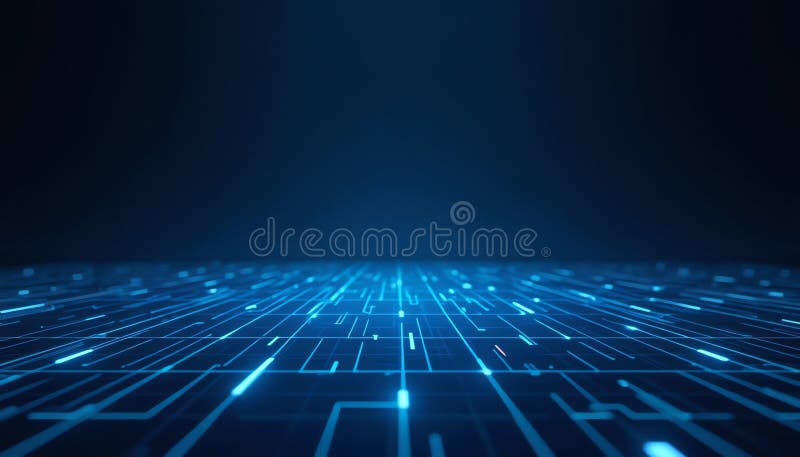 Illuminated blue circuitry pattern provides modern digital feel royalty free illustration