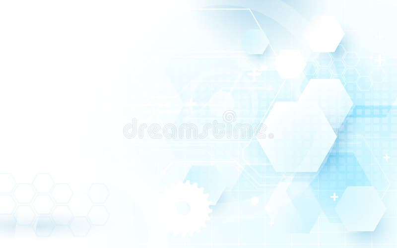 Abstract blue technology digital hi tech hexagons concept background. stock illustration