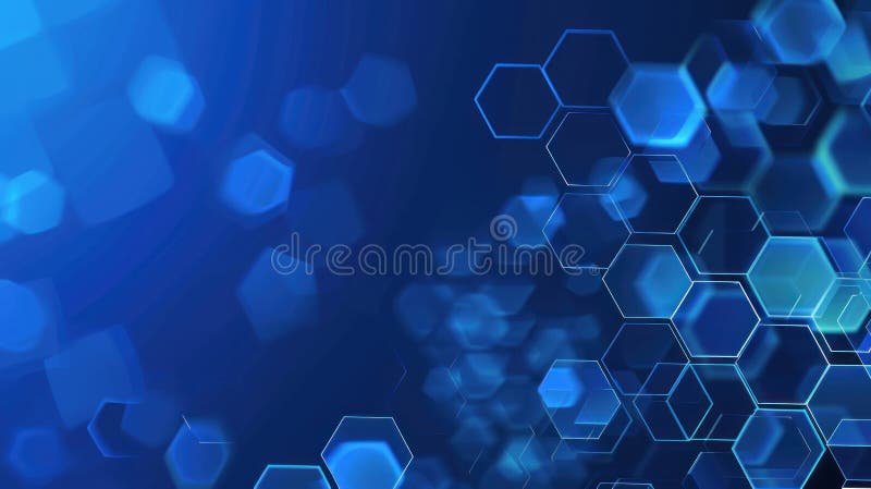 Abstract blue technology hexagonal background. Generative AI vector illustration