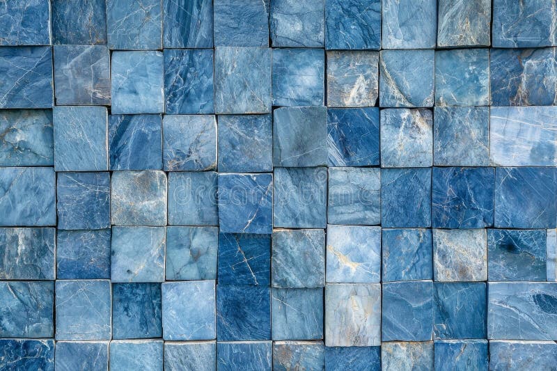 Abstract Blue Textured Square Tiles Background for Modern Design stock photo