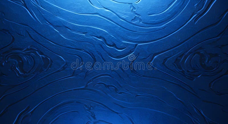 Abstract blue textured surface with wavy lines stock illustration