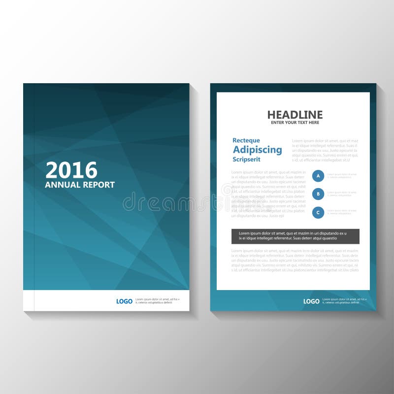 Abstract blue Vector Annual report Leaflet Brochure Flyer template design, book cover layout design stock illustration