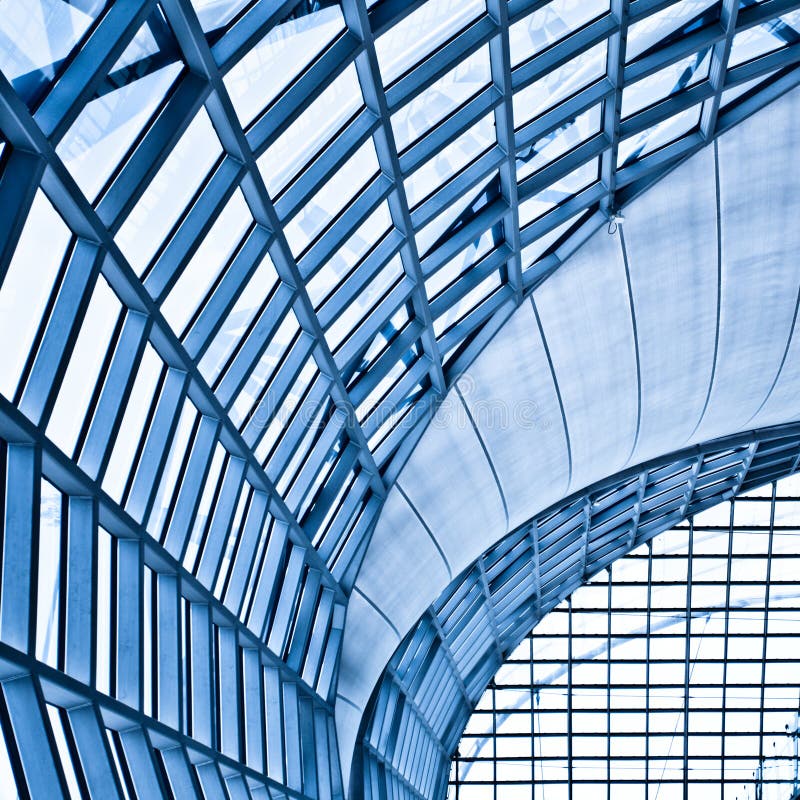 Abstract blue wall interior background, square composition. Abstract blue wall interior background, square composition