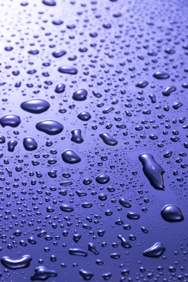 Abstract Blue Water Drops on Dark Surface Stock Image Image of drop