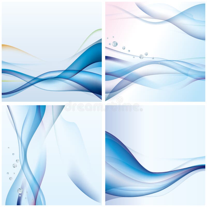 Abstract blue wave background vector illustration
