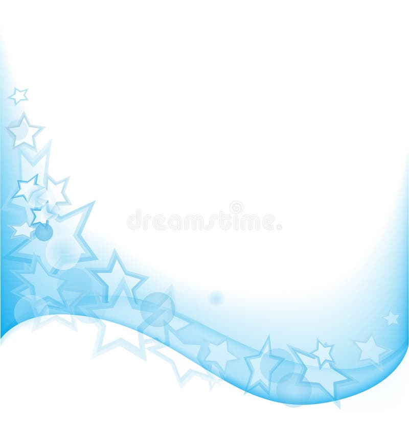 Abstract blue wave with stars