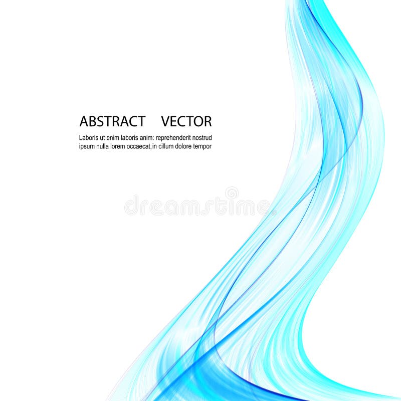 Abstract blue wave vector background for brochure, website, flyer design. Blue smoke wave. stock illustration