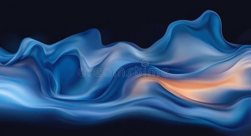 Abstract blue waves are presented as a design element with a dark background royalty free stock images