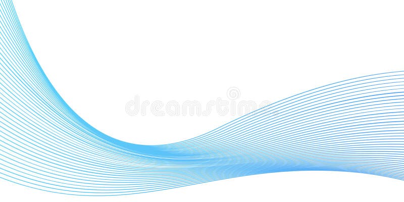 Abstract Blue Wavy Lines Flowing Background Design Stock Vector