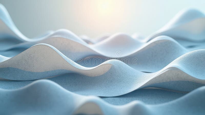 Abstract blue wavy surface with soft lighting and smooth texture royalty free illustration