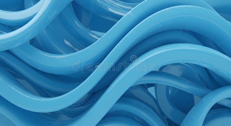 Abstract blue wavy tubes stock illustration