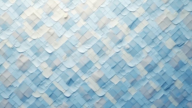 Abstract blue and white textured pattern with overlapping squares stock illustration