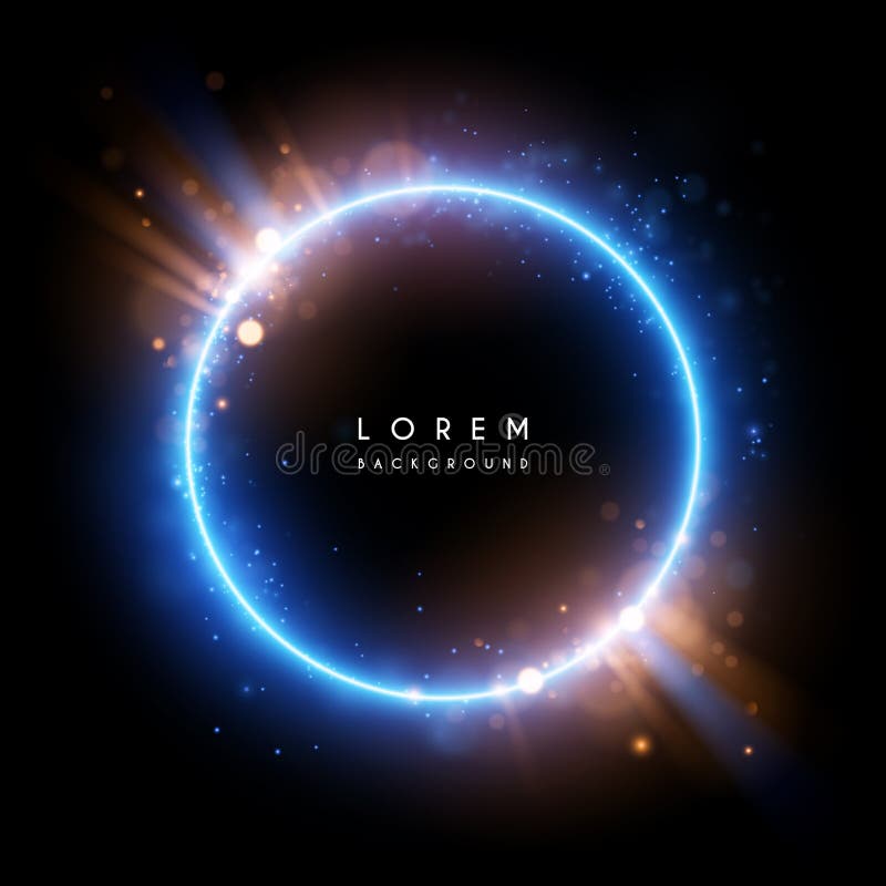 Abstract blue and yellow light ring royalty free illustration