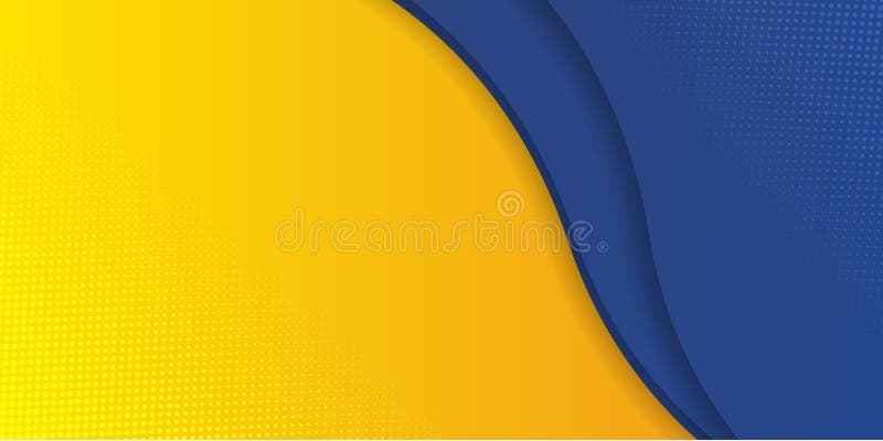 Abstract Blue and Yellow Wave Business Banner. Blue Background ...