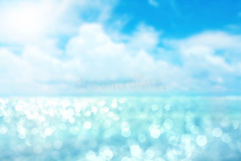 Abstract blur light on the sea and ocean background for summer