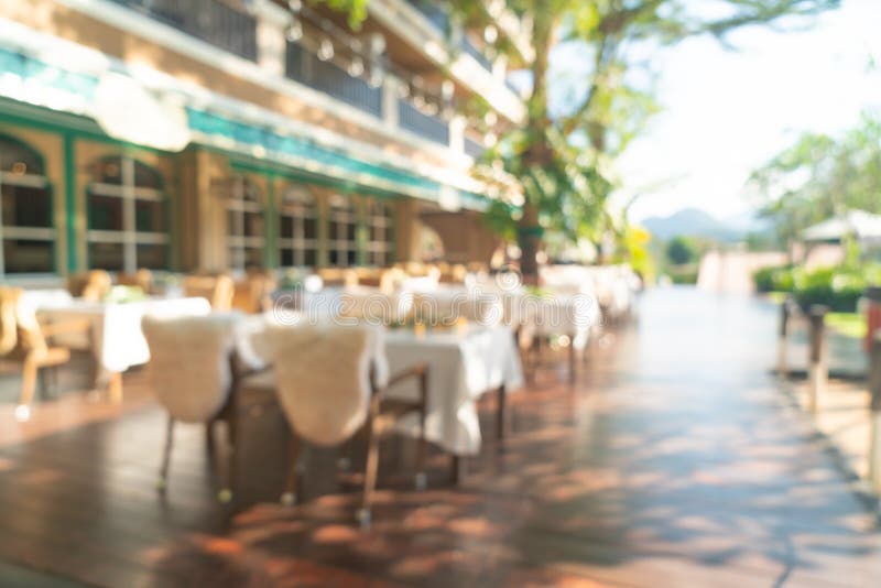 Abstract Blur Outdoor Restaurant for Background Stock Image Image of
