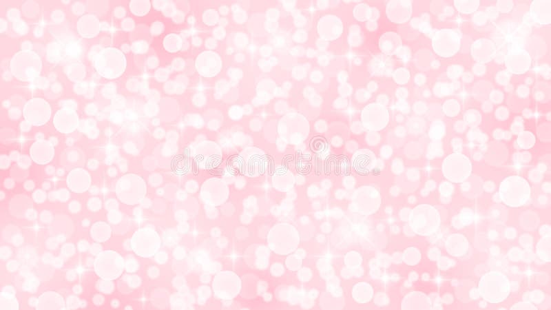 Abstract Blurred Bokeh, Sparkles and Bubbles in Pink Background