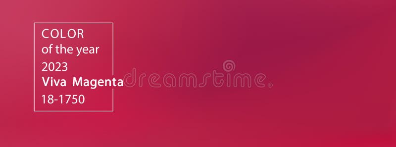 Abstract blurred gradient background. Viva Magenta color of the year 2023. Banner template with smooth mesh gradient. Vector illustration.