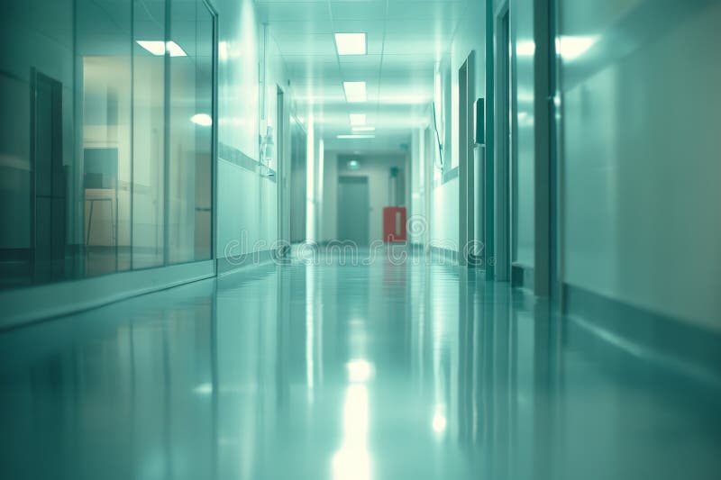 Abstract blurred image of hospital interior reception area and clinic hallway for health concept royalty free illustration