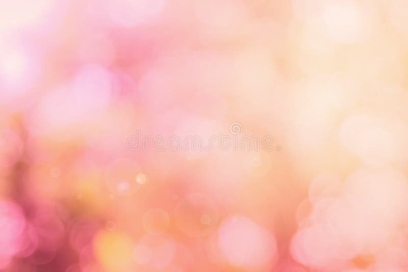 Abstract blurred orange color and peach for background, Blur festival lights outdoor and pink bubble focus texture decoration